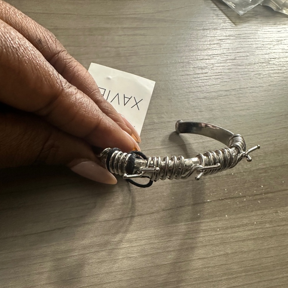 Silver Fine Wire Braided Cuff - image 1